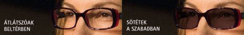 Transitions fényre sötétedő, alkalmazkodó szemüveglencse ESSILOR Crizal felületvédelemmel a STYLE OPTIKA üzletéből - 100% fényvédelem - 100% UV szemvédelem, optika, szemüveg, ár, árak, Optifog páramentes zöld színű fényre sötétedő szemüveg lencse párásodás ellen