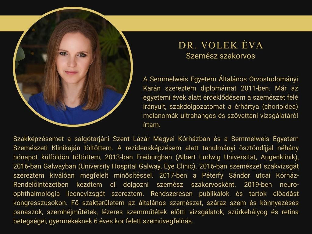 Dr Volek Éva szemész szakorvos