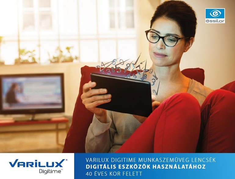 Varilux Digitime munkszem&uuml;veg lencs&eacute;k digit&aacute;lis eszk&ouml;z&ouml;k haszn&aacute;lat&aacute;hoz 40 &eacute;v felett